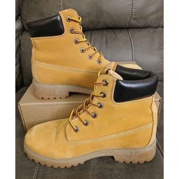 Lugz Drifter 6 SteelToe Golden Wheat Bark Tan Gum Women Sz 7.5 OR Men Sz 6 #1085 - Picture 8 of 13